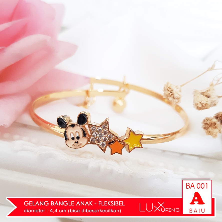 BA 001 Gelang Anak Xuping Perhiasan Set Lapis Emas Bangkok Anak Mini Tikus Hello Kitty Luxx Xuping