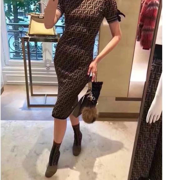 Dijual 2910 Dress Fendi  bodycon best seller rajut  imp 