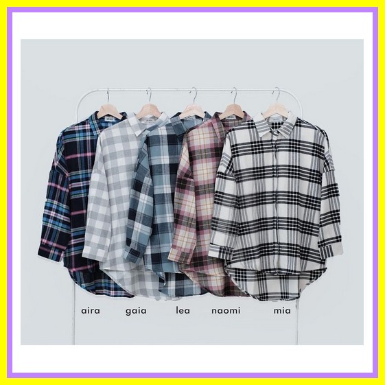 Flanel Oversize Motif Kotak Wanita Kemeja Flanel Oversize Flanel Bestseller Flanel Cewek Bahan Adem 