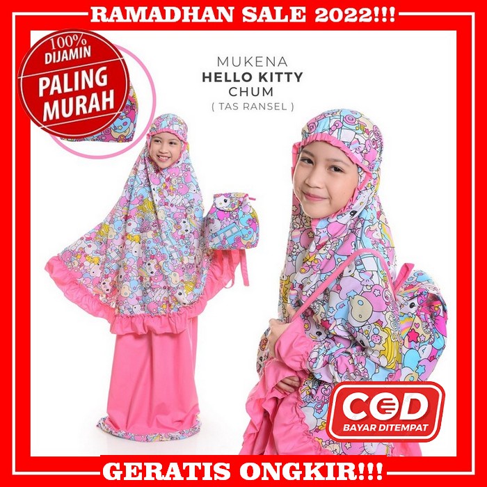 Mukena Anak Cewek Mewah Telekung Silk Polos 2022 R6T4 Rayon Ramadhan Polkadot Terbaru Bordir Premium