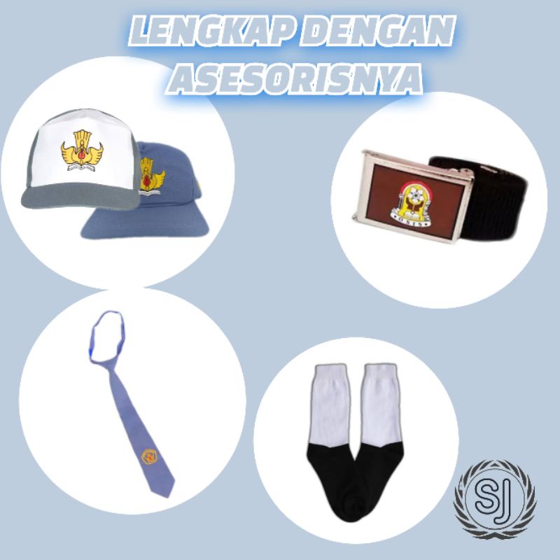 Mantap Banget Seragam Sekolah Setelan Baju dan Rok Panjang SMA lengkap bonus