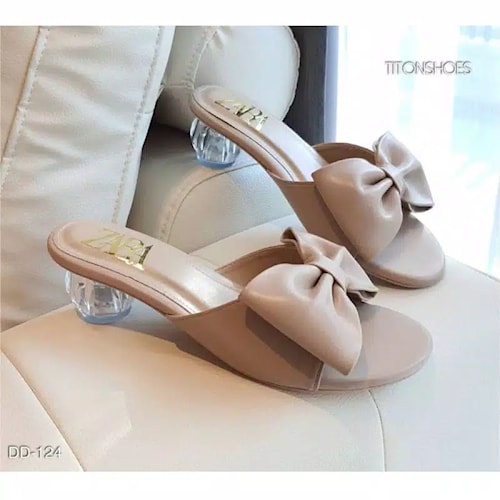 (BISA  COD) sepatu hak tahu wanita murah kekinian sandal tahu high heels kekinian  terbaru viral tik