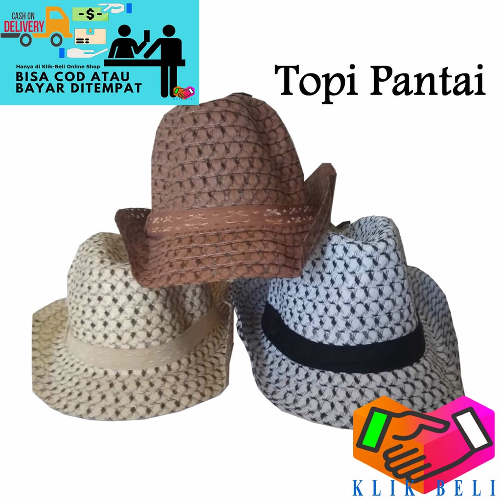 Topi Pantai / Topi Jerami Anti UV / Topi Matahari Sun Beach Hat