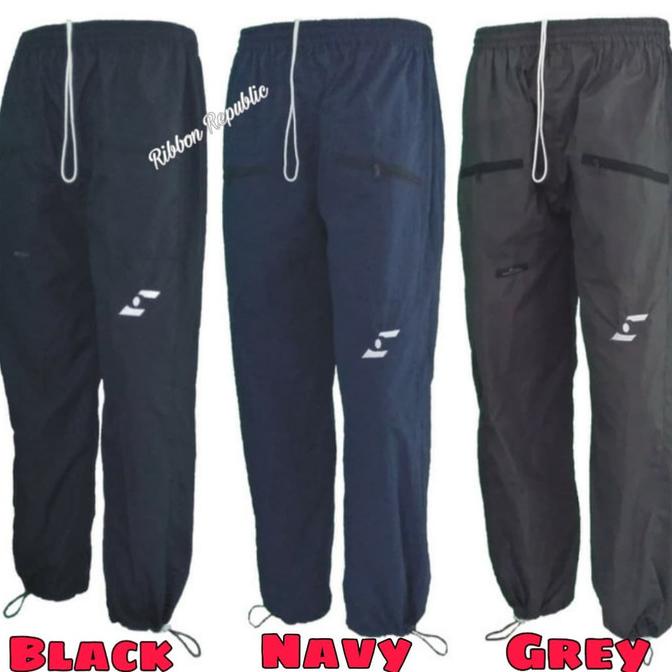 Celana Training Panjang Parasut Olahraga Casual Pria Wanita Lari Gym - Grey, Jumbo (XL-2XL)