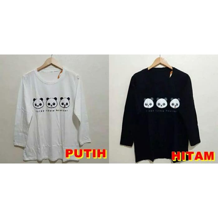 Jual KAOS LENGAN PANJANG PANDA JUMBO KAOS DISTRO   Merah Berkualitas