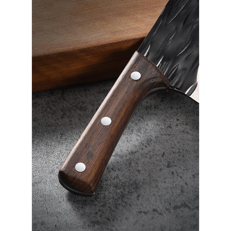 Black steel kitchen knife kitchen boutique steel knife set manual hammering black steel kitchen knife