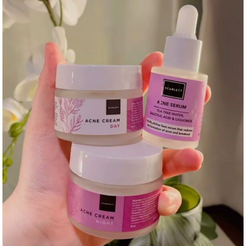Paket Best Seller Scarlett whitening Serum Wajah dan Cream wajah ORI 100% BPOM