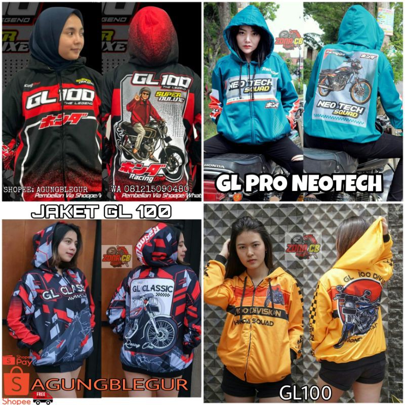 JAKET GL 100 RACING FUL PRINTING / JAKET HONDA GL JAPAN STYLE / JAKET HEREX CEPEK GANK squad neotech