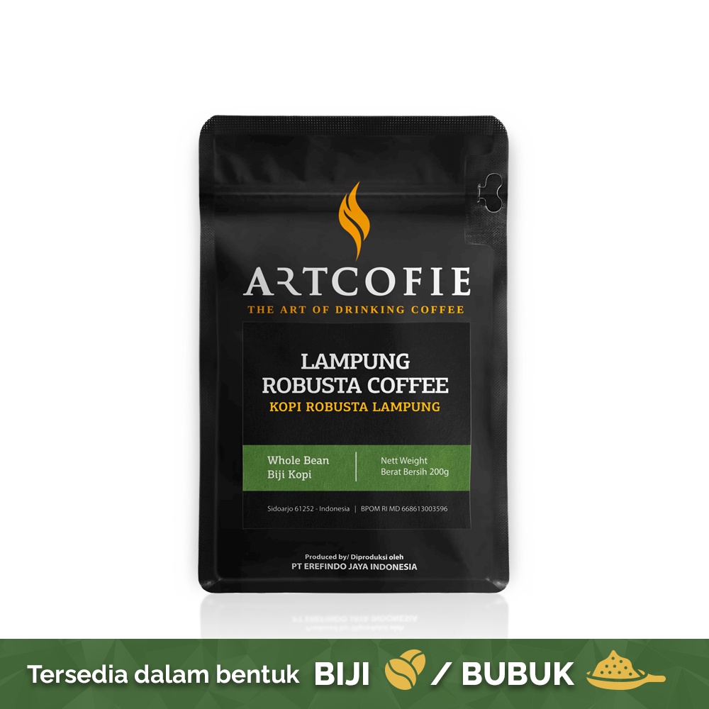 

Artcofie Kopi Lampung Robusta Pouch Biji / Bubuk 200gr (Bubuk /Biji)