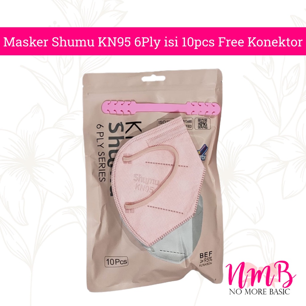 Masker KN95 SHUMU 6ply isi 10 FREE Konektor Protective Mask Kemenkes Warna Premium