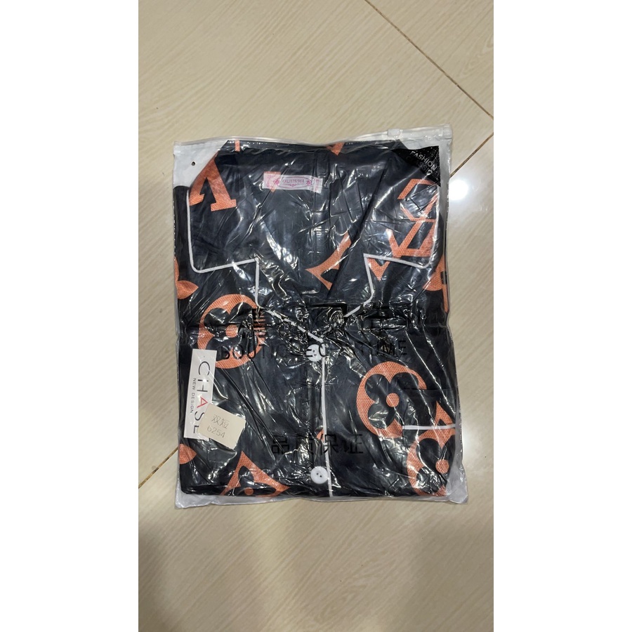 baju tidur import / baju tidur / pakaian tidur bahan satin / piyama kerah kancing celana pendek