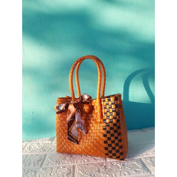 TAS ANYAMAN PLASTIK JALI/TAS WANITA/TAS JINJING CANTIK/TAS ANYAMAN MURAH