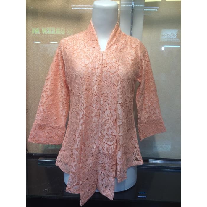 Kebaya Modern Brokat Atasan Floy Seri Warna-PEACH