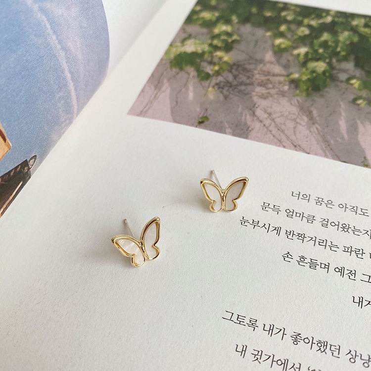 YEEZII Fashion Elegant Butterfly Stud Earrings Gold Earring Sweet Girls Drop Earings for Women Accessories Jewelry Gift