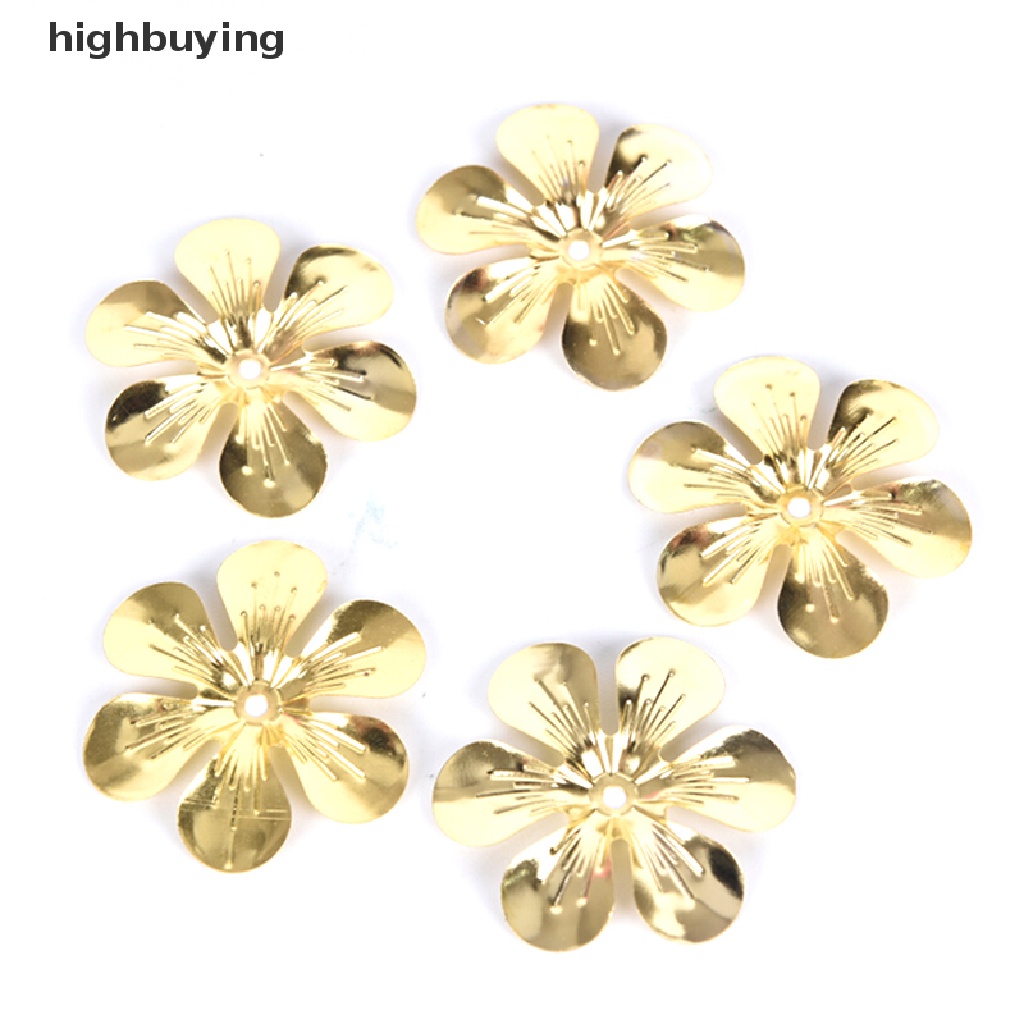 Hbid 50Pcs / Set Charm Metal Bentuk Bunga Gaya Vintage Untuk DIY Perhiasan / Craft