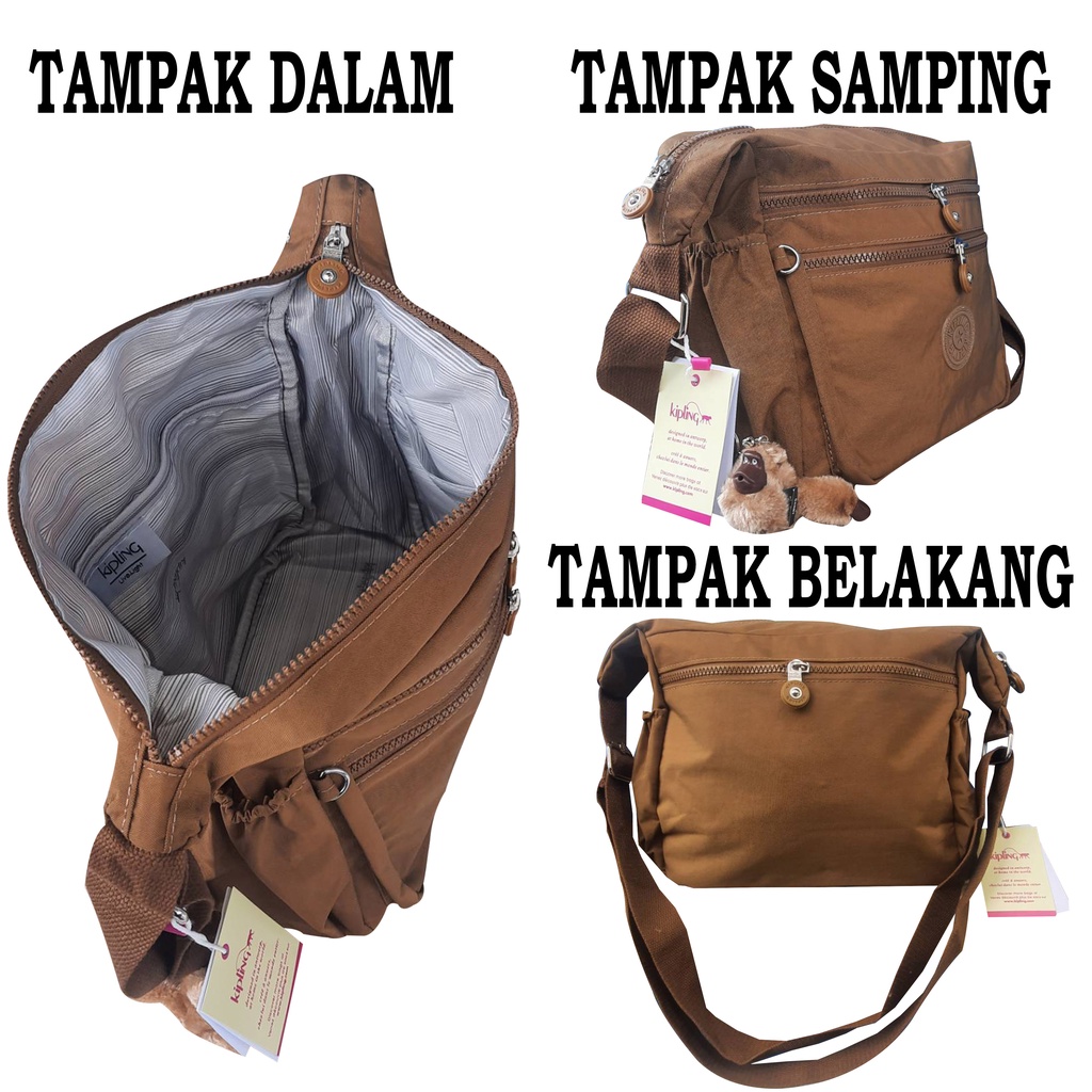 MOJI- Tas Selempang Wanita / Tas Wanita / Sling Bag 4 Ruang / Tas Termurah Free Gantungan Monyet