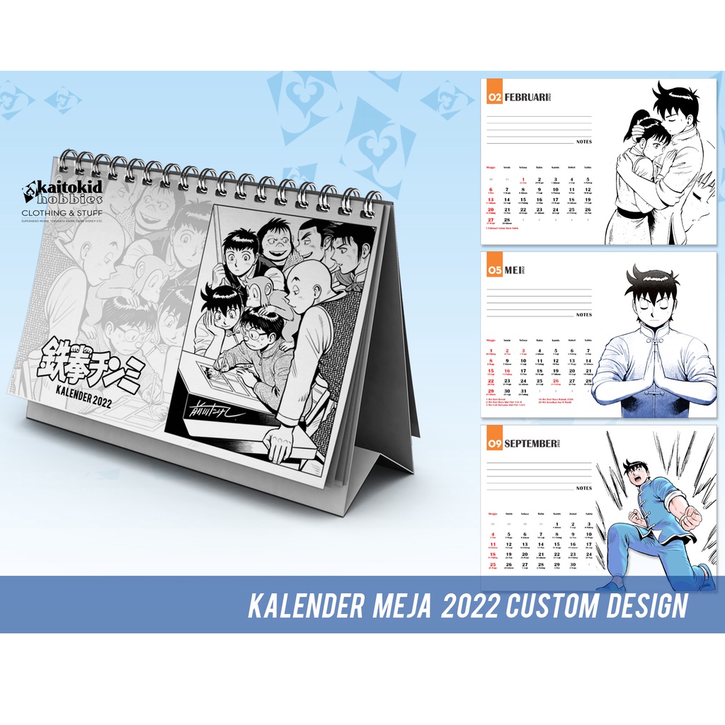 

Kalender Meja 2024 KUNGFU BOY CHINMI calendar duduk bisa custom desain bebas