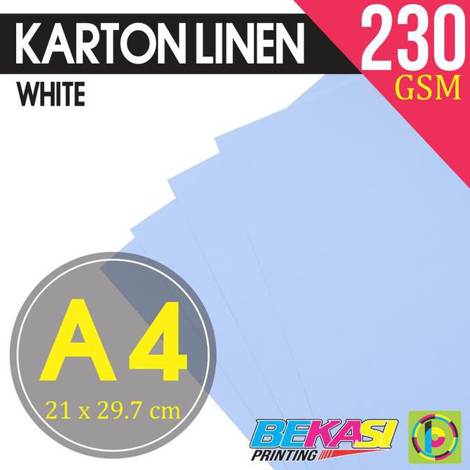 

Karton Linen 230 Gram Ukuran A4 - Kertas u/ Piagam / Sertifikat - Putih