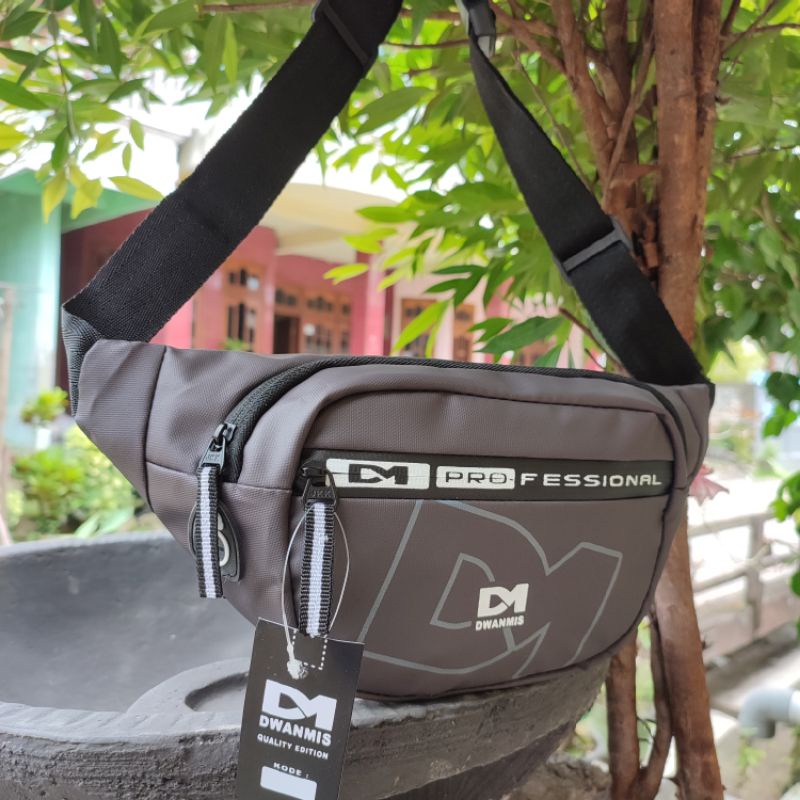 Tas Selempang Pria Distro | Waist Bag Origina Merk DM Waterproof | Tas Pria Konveksi