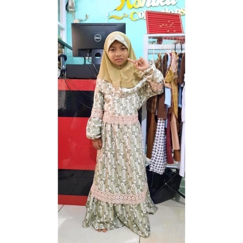 Set Hijab Syari Anak Shakila Anak Bunga