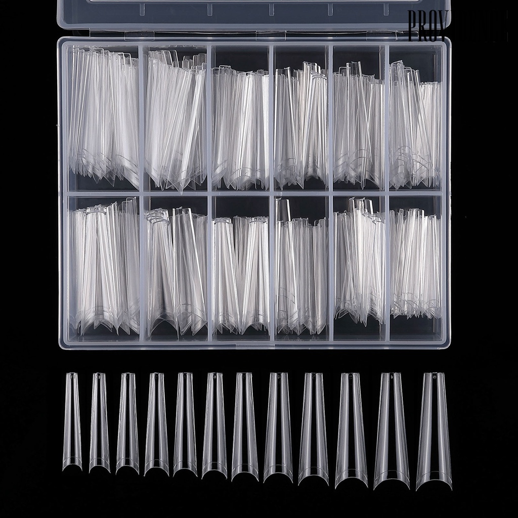 Providence 100Pcs/200Pcs Nail Form Mold Easy to Carry Reusable ABS False Nail Water Pipe Tips for Manicure