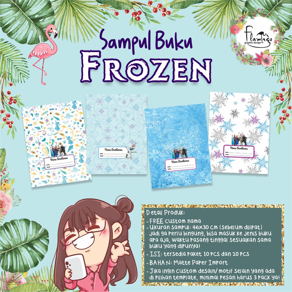 

SAMPUL BUKU DISNEY FROZEN FREE CUSTOM NAMA ANAK