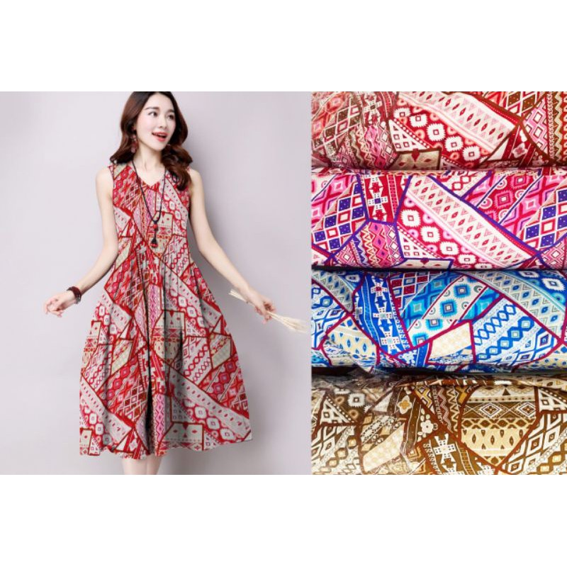 grosir kain katun rayon vicouse motif batik