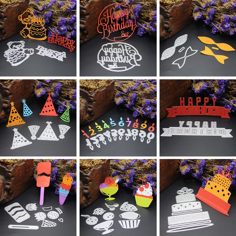 Zzz Happy birthday Emboss Metal Steel Cutting Dies Stensil Scrapbooking Album