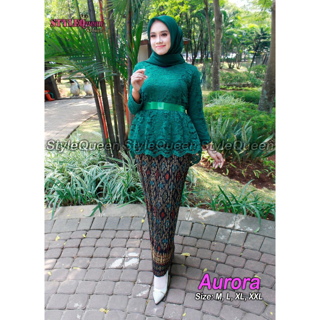 SB Collection Stelan Kebaya Risa Blouse Brukat Pita Dan Rok Plisket Maxi Jumbo Batik Wanita