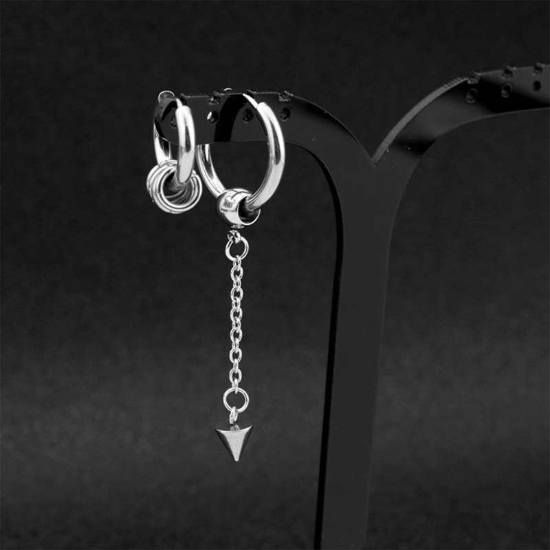 Fancyqube Anting Hoop Rantai Bahan Stainless Steel 2021 Gaya Punk Goth Hip Hop Untuk Pria Dan Wanita