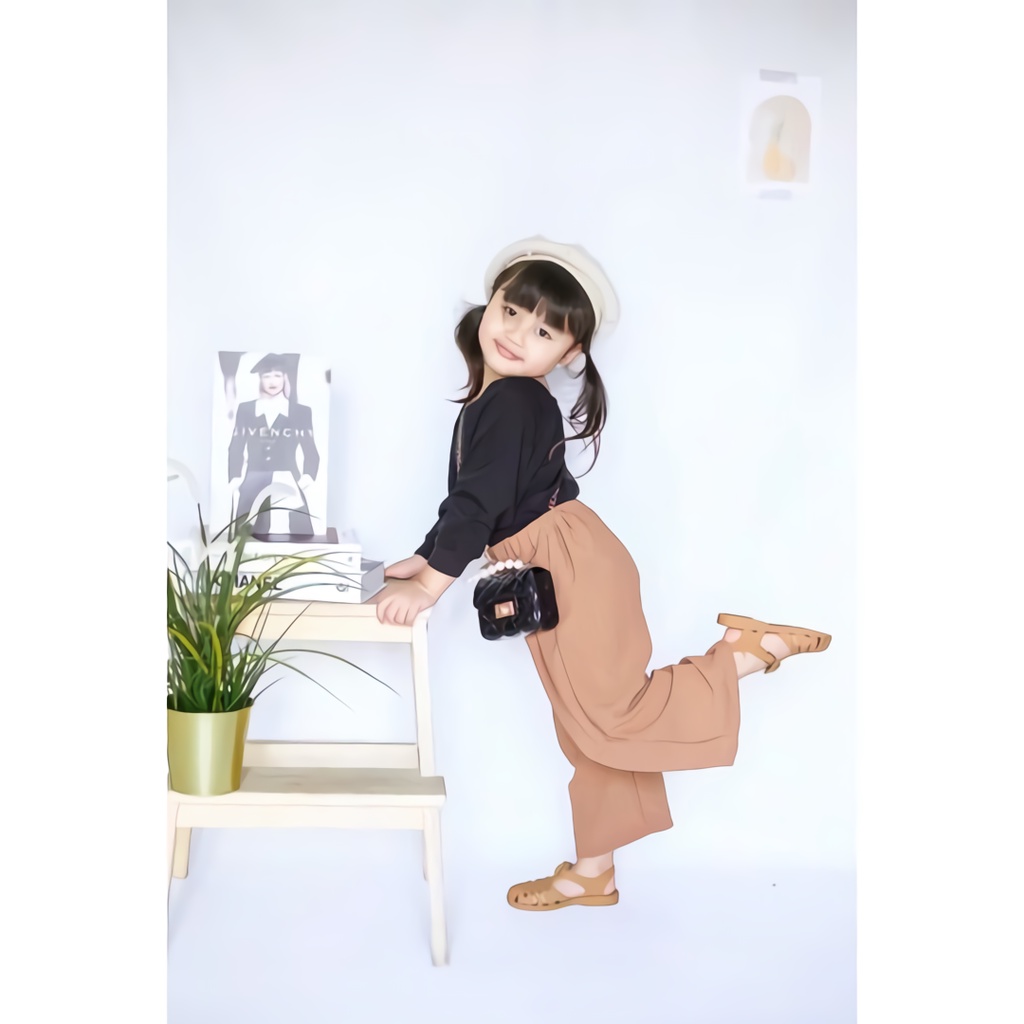 Malaya Cullotes Pants uk uk 2-5 Tahun / Kulot Polos Anak Perempuan Pants Panjang Celana Cewek Harian Zrvedia