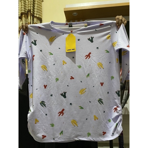 kaos lemone ori lengan 3/4 bahan baby terry ld 120-140