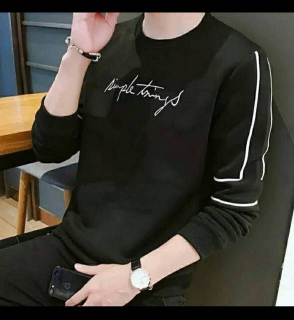 Kaos sweater pria lengan panjang pria