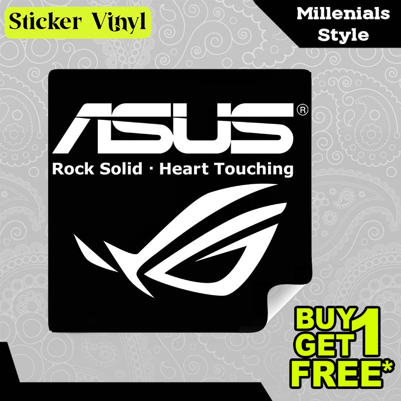 

Stiker Sticker Asus ROG Rock Solid Heart Touch Desain Keren dan Kekinian Aesthetic Bahan Vinyl Satuan Anti Air