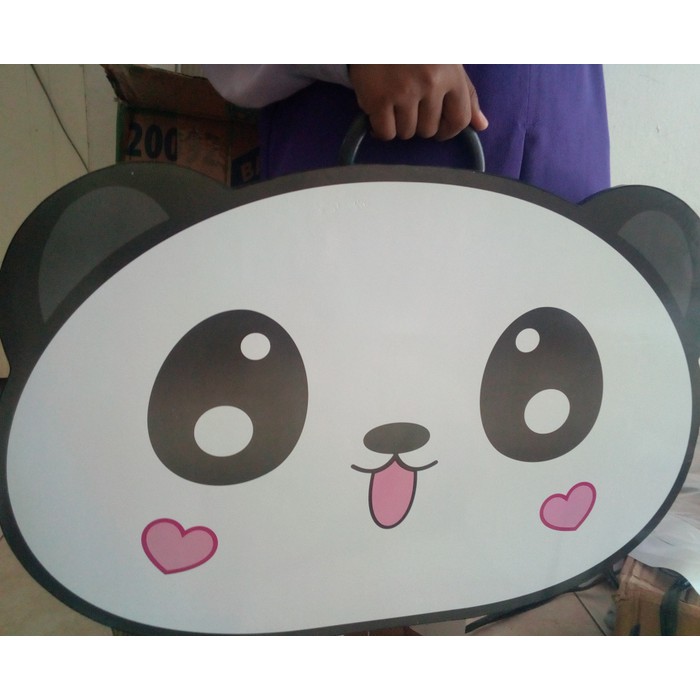 meja belajar lipat karakter panda imut