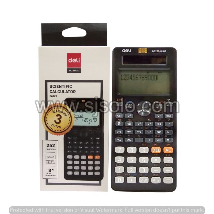 Kalkulator Deli D-82ES Plus Calculator Scientific Ilmiah