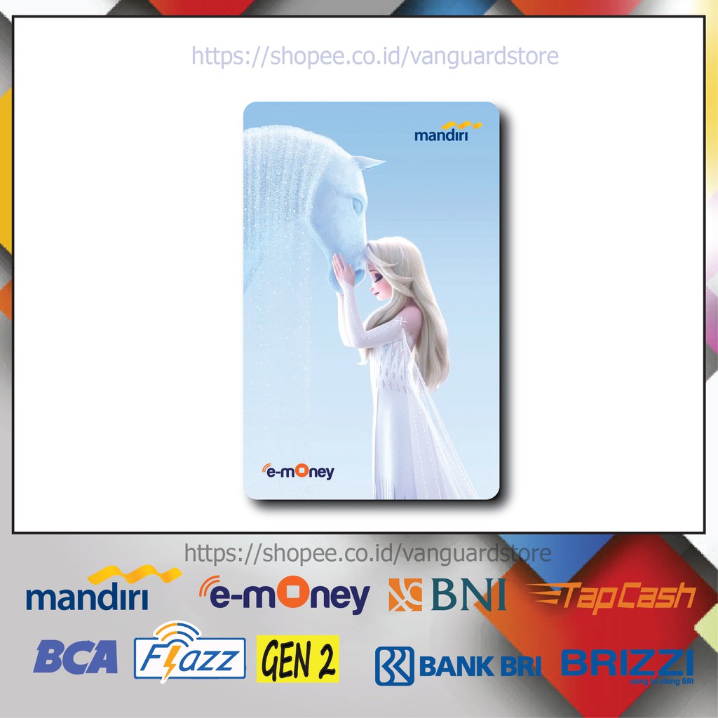 KARTU E MONEY E TOLL FROZEN KUDA ELSA KARTUN MOVIE 25 EMONEY MANDIRI FLAZZ BCA BNI TAPCASH BRIZZI