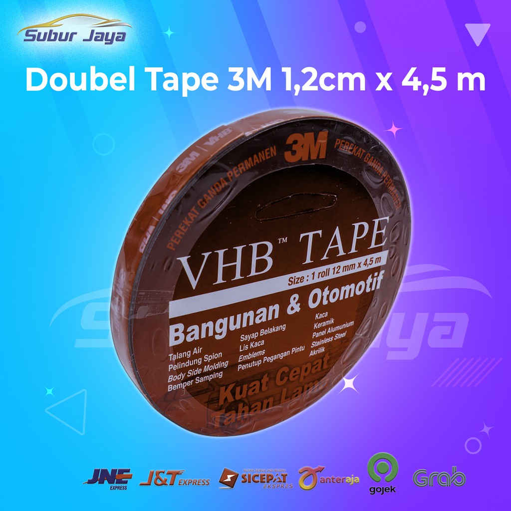 

DOUBLE TAPE 3M 12MM x 4,5M Perekat VHB TAPE ORIGINAL PEREKEAT GANDA PERMANEN