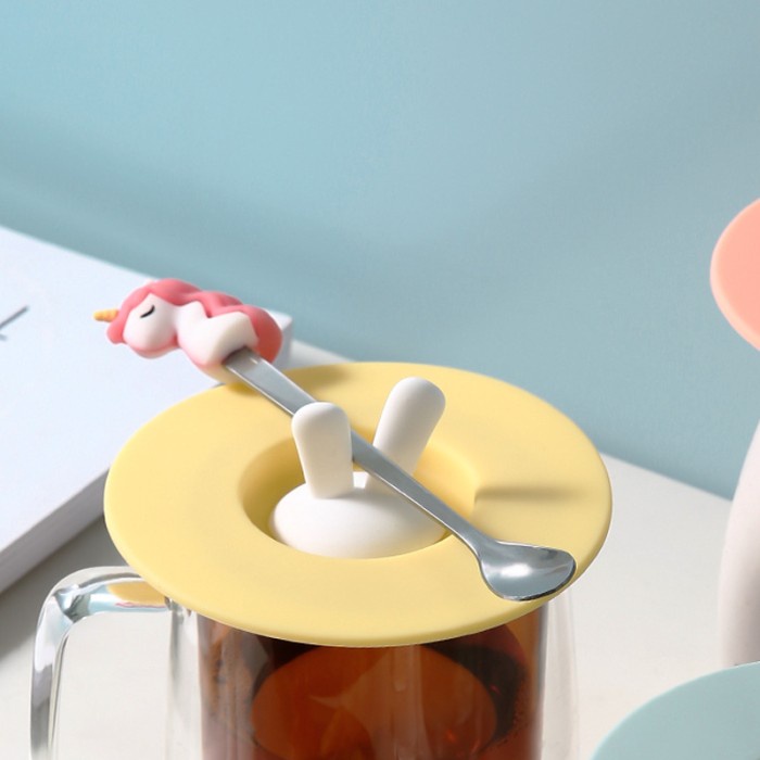 Cute Silicone Glass Lid / tutup gelas silikon dengan boneka