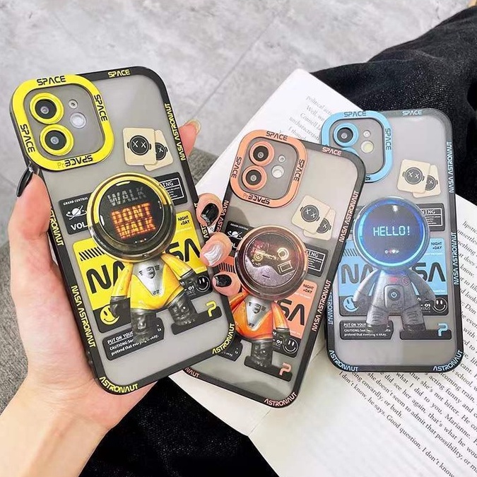 Soft Case Silikon TPU Transparan Motif Astronot Untuk Iphone 13 12 11 Pro X XR XS Max SE 2020 6 6S 7 8 Plus