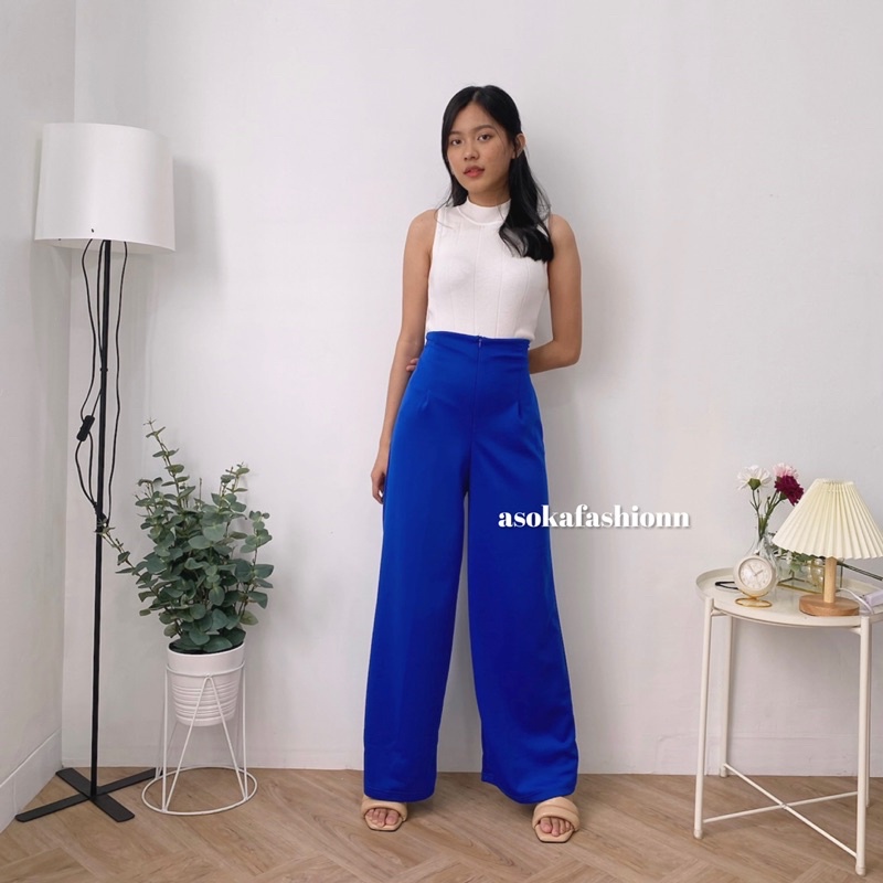 ASOKA Hana Highwaist Cullote Pants - Celana Kulot Highwaist Celana Wanita