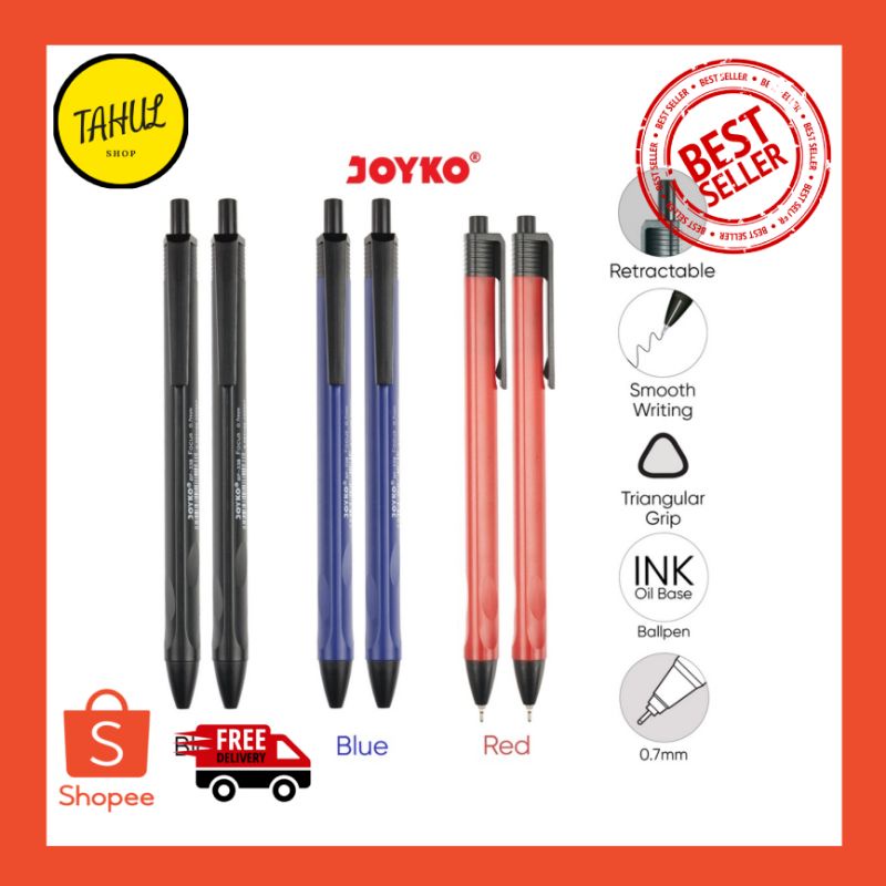 

1 Pcs !!! Pena Joyko BP-338 Focus 0.7 mm Ball Pen Pulpen