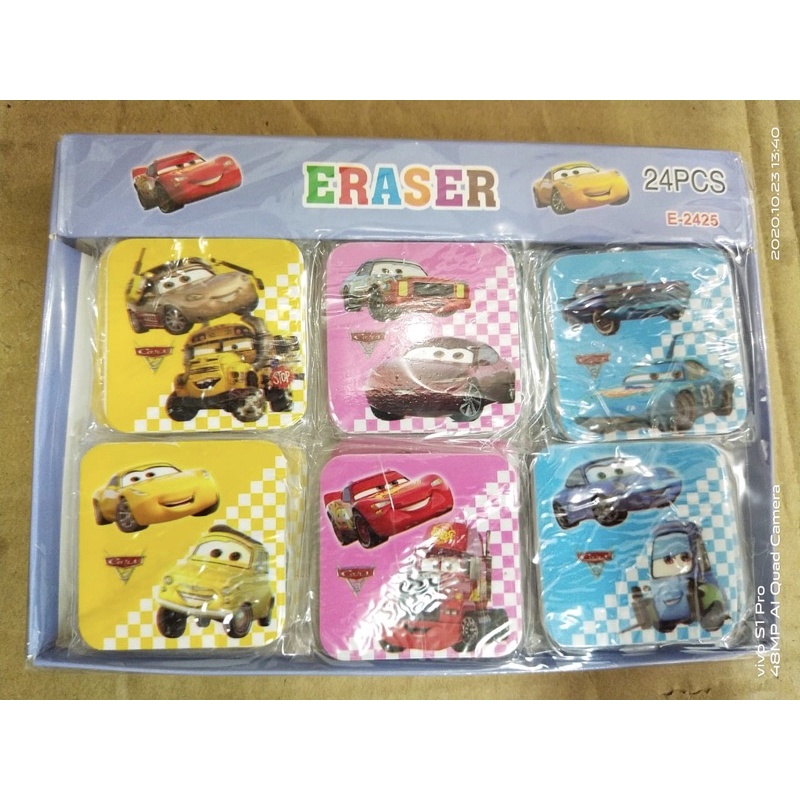 

penghapus pensil motif cars isi 24 pc