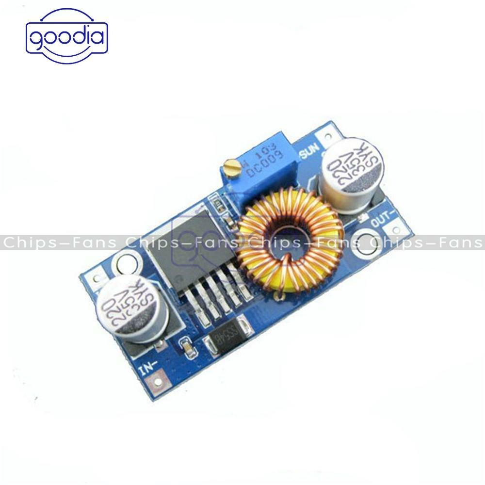(Fast/Cod) Dc-Dc 5a Xl4015 Modul Konverter Step Down Buck Untuk Charger Baterai Lithium Dengan Lampu Led