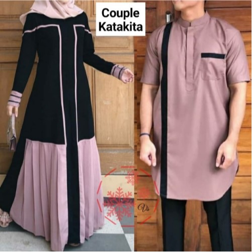 Baju Couple Muslim Keluarga Terbaru 2021 Baju Model Pesta Bahan Moscrepe Pasangan Muslim Kondangan