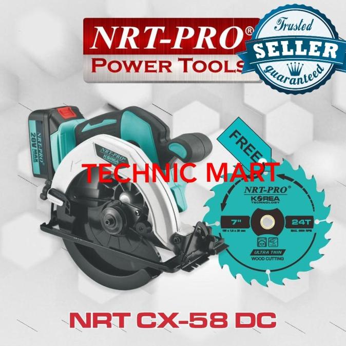 CORDLESS CIRCULAR SAW NRT PRO CX-58 DC Circle saw batre korea Termurah