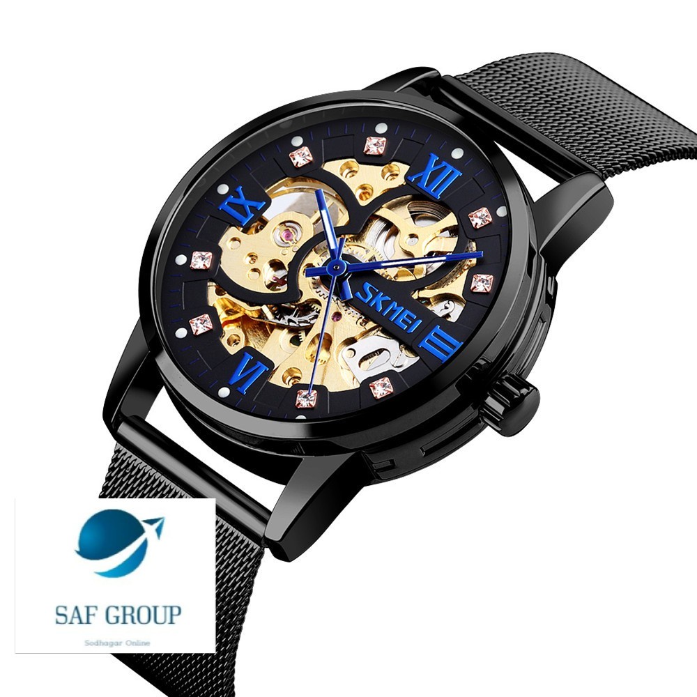 SKMEI 9199 Jam Tangan Pria Automatic Analog Tali Stainless  SAF GROUP