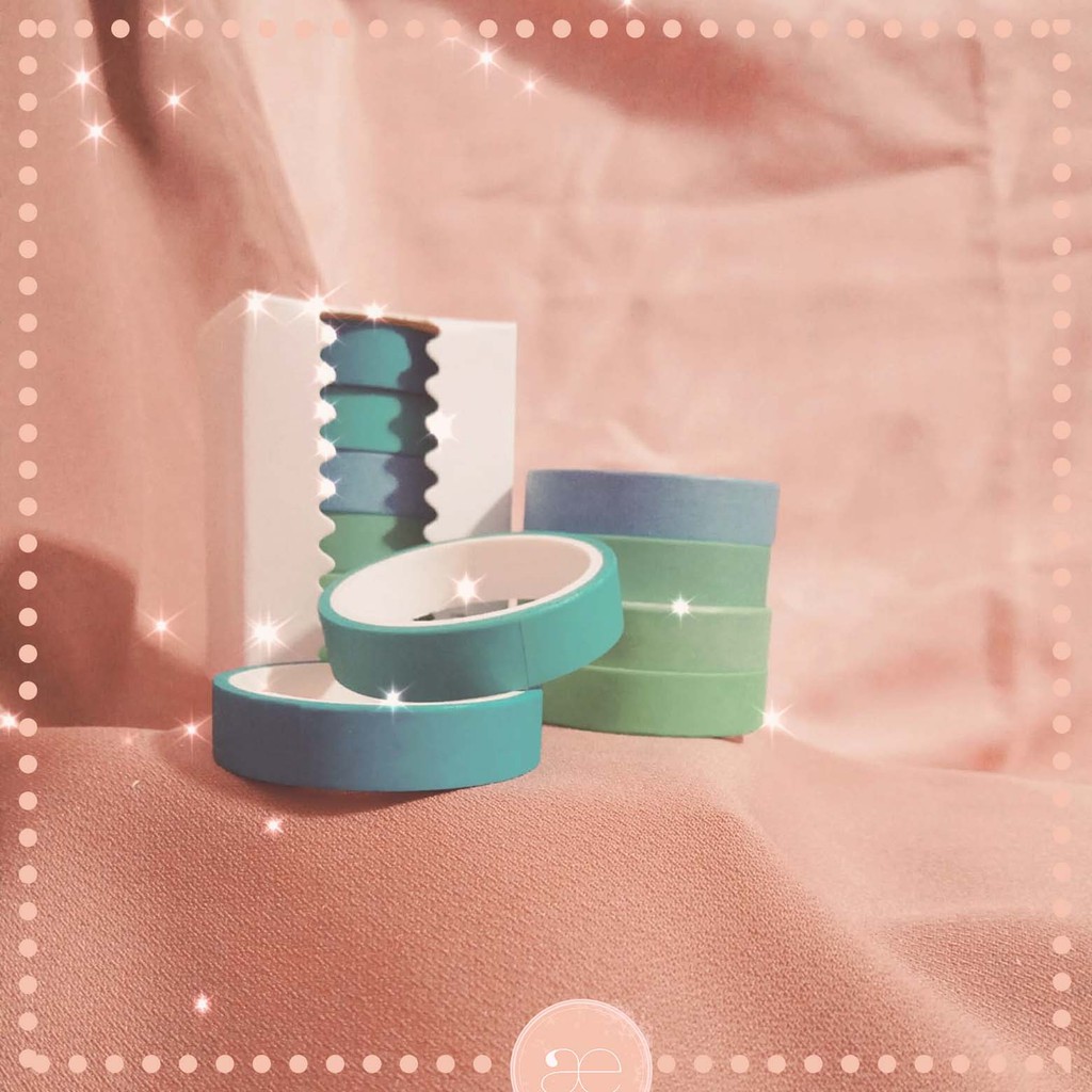 

[æpix] FULL SET 6pcs Washi Tapes Colors Tone in Pastel Blue Tone