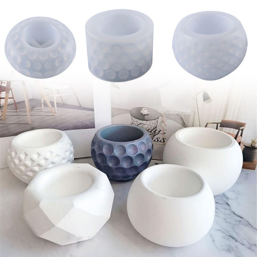 Solighter Crystal Resin Tray Cetakan Penyimpanan Dekorasi Rumah Casting Pot Bunga Cetakan Silikon Gelas Lilin Sukulen Pot Bunga