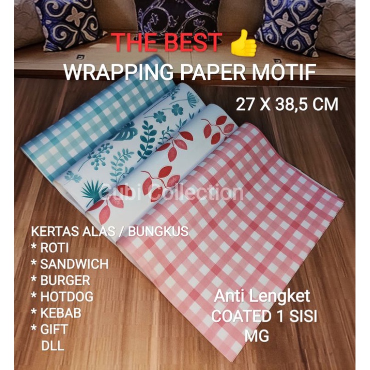 

WRAPPING PAPER KERTAS ROTI MOTIF 40 GSM 27X38,5 MG COATING 1 SISI